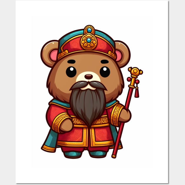 Ming Dynasty Cute Bear Kawaii Wall Art by Teddy Club